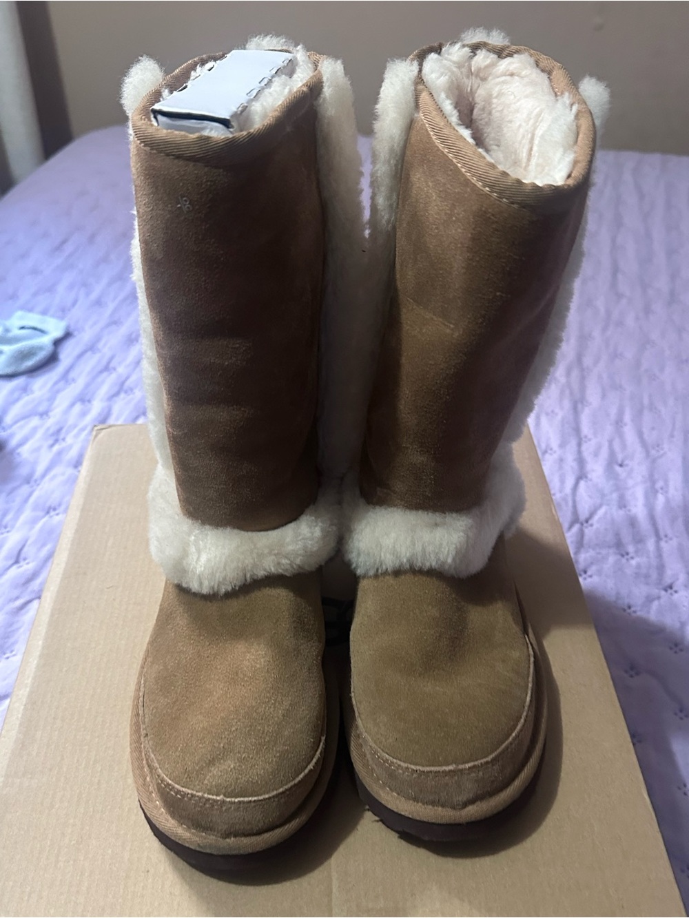 UGG Chestnut Tall Suede Shearling Boots